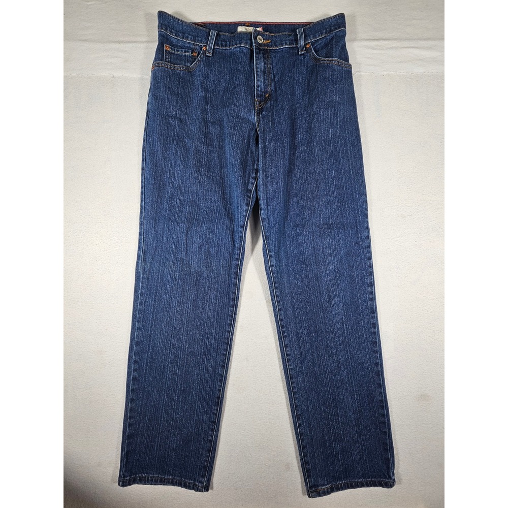 Levis 550 Relaxed Tapered Jeans Womens 12M Blue Denim Dark Wash Mid Rise Stretch
